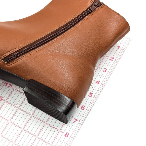 Linea Paolo Women Rad Low Heel Square Toe Brown Dressy Office Boots sz 12 - Picture 5 of 10